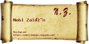 Nebl Zalán névjegykártya